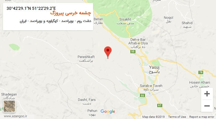 روستای چشمه خرسی پیروزگ بر روی نقشه