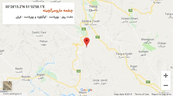 روستای چشمه ماروسرگچینه بر روی نقشه