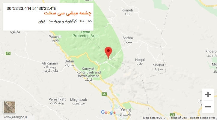 روستای چشمه میشی سی سخت بر روی نقشه