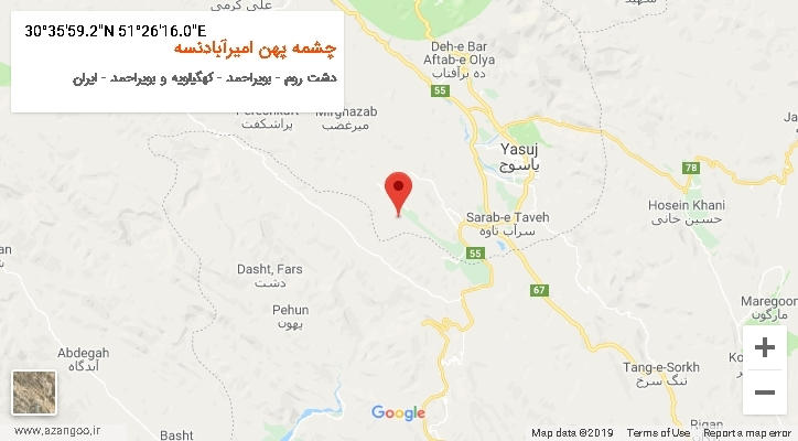 روستای چشمه پهن امیرآبادنسه بر روی نقشه