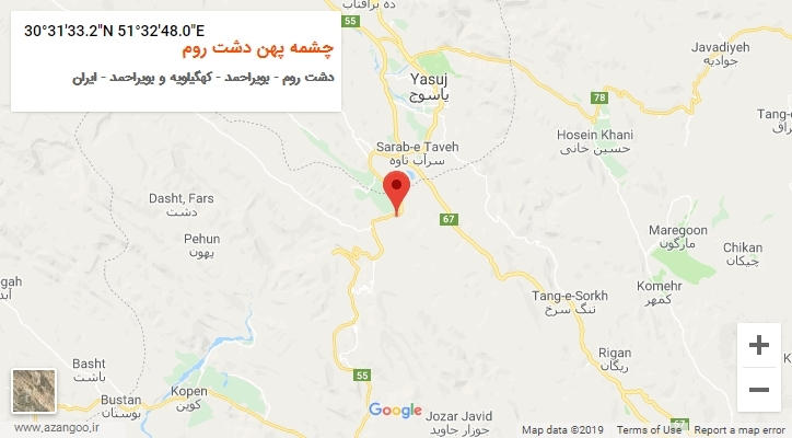 روستای چشمه پهن دشت روم بر روی نقشه