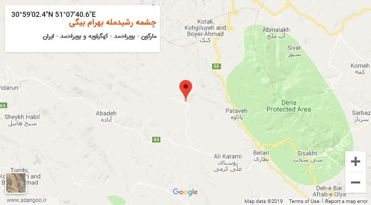 روستای چشمه رشیدمله بهرام بیگی بر روی نقشه