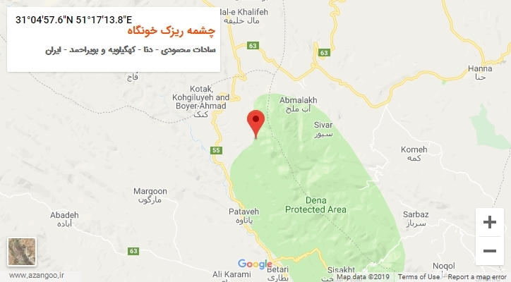 روستای چشمه ریزک خونگاه بر روی نقشه