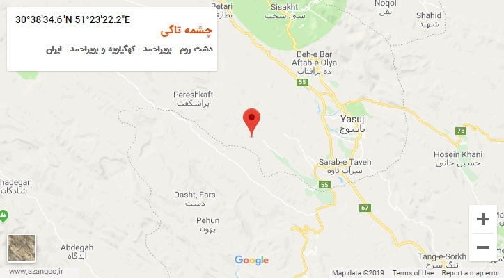 روستای چشمه تاگی بر روی نقشه