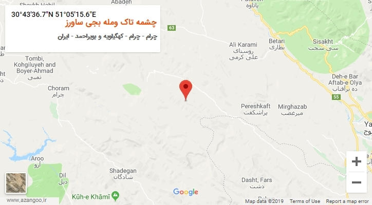 روستای چشمه تاک ومله بجی ساورز بر روی نقشه