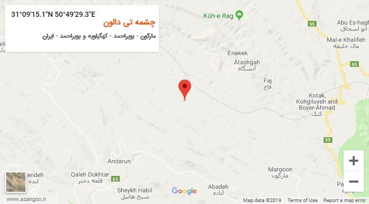 روستای چشمه تی دالون بر روی نقشه