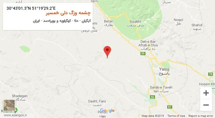 روستای چشمه وزگ دلی خمسیر بر روی نقشه