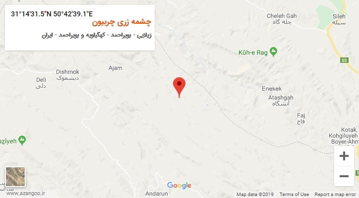 روستای چشمه زری چربیون بر روی نقشه