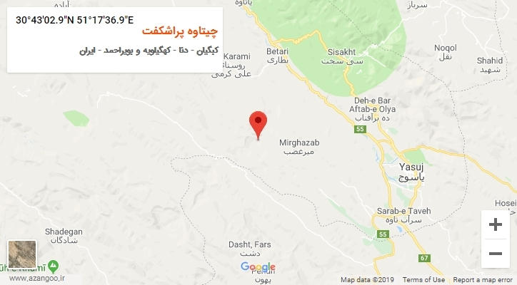 روستای چیتاوه پراشکفت بر روی نقشه