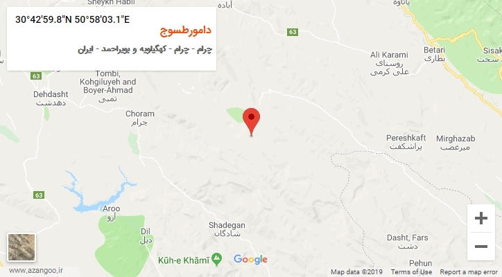 روستای دامورطسوج بر روی نقشه