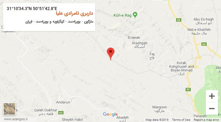 روستای داربری تامرادی علیا بر روی نقشه