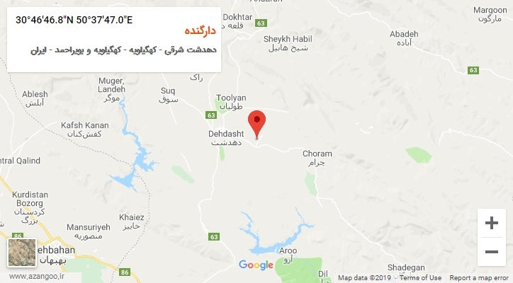 روستای دارگنده بر روی نقشه