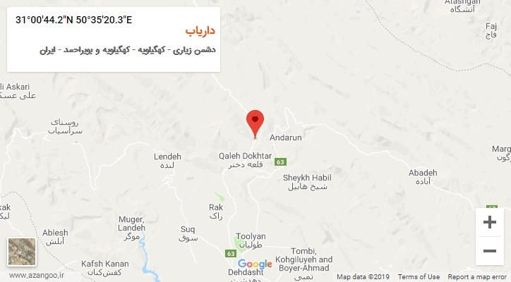 روستای داریاب بر روی نقشه