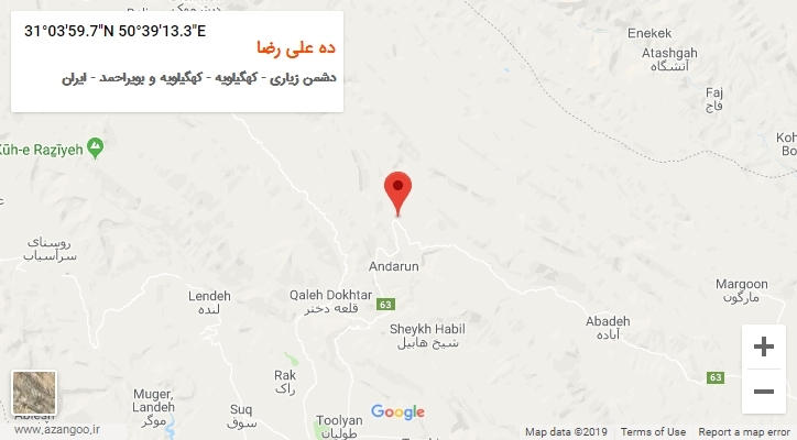 روستای ده علی رضا بر روی نقشه