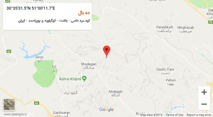 روستای ده بال بر روی نقشه