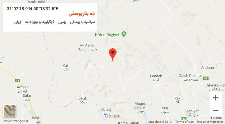 روستای ده بناریوسفی بر روی نقشه