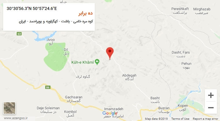 روستای ده برابر بر روی نقشه