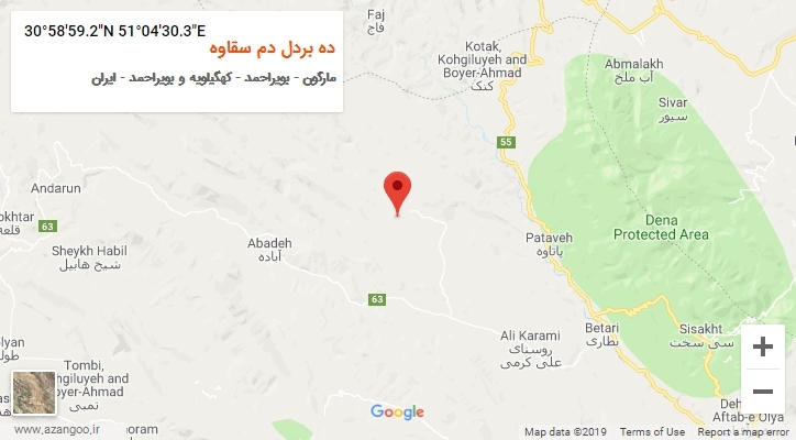 روستای ده بردل دم سقاوه بر روی نقشه