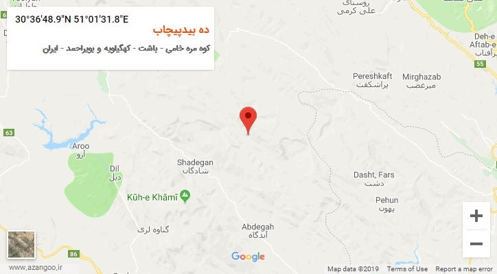 روستای ده بیدپیچاب بر روی نقشه