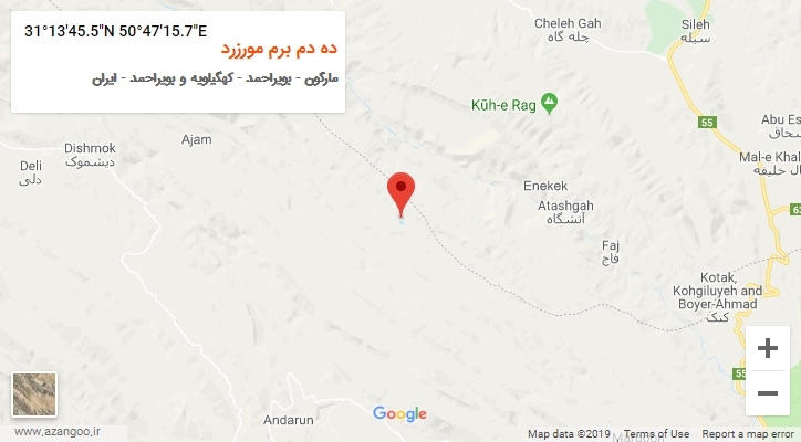روستای ده دم برم مورزرد بر روی نقشه