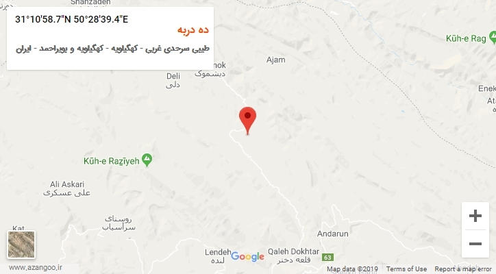 روستای ده دربه بر روی نقشه