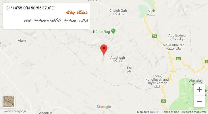 روستای دهگاه جلاله بر روی نقشه