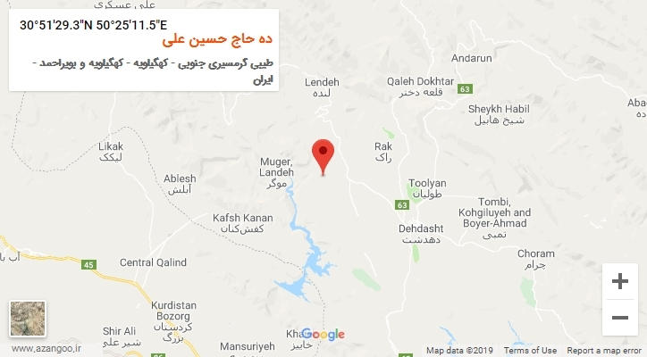 روستای ده حاج حسین علی بر روی نقشه
