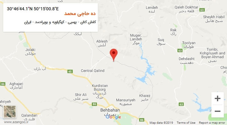 روستای ده حاجی محمد بر روی نقشه
