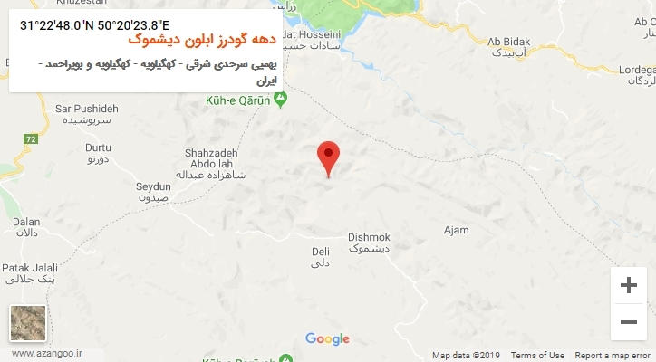 روستای دهه گودرز ابلون دیشموک بر روی نقشه