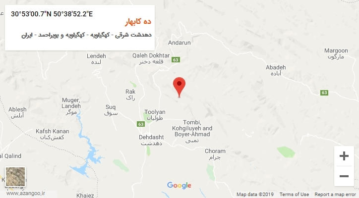 روستای ده کابهار بر روی نقشه