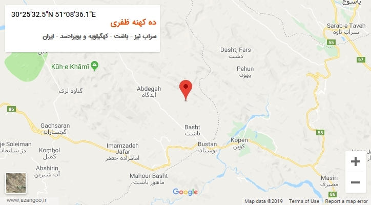 روستای ده کهنه ظفری بر روی نقشه