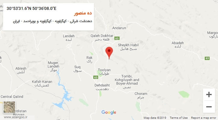 روستای ده منصور بر روی نقشه