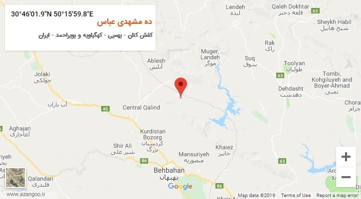روستای ده مشهدی عباس بر روی نقشه