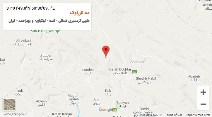 روستای ده نارراوک بر روی نقشه