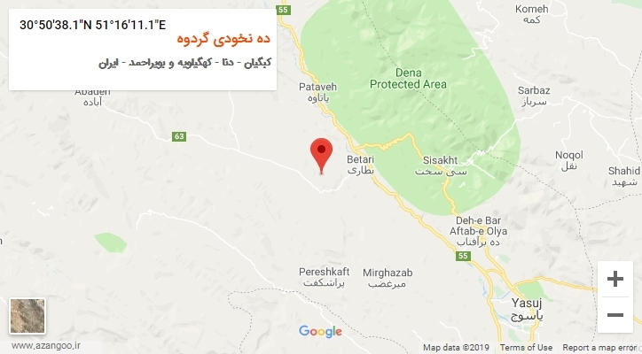 روستای ده نخودی گردوه بر روی نقشه