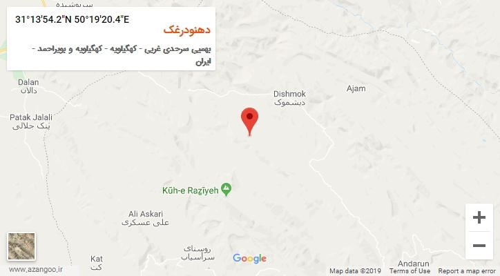 روستای دهنودرغک بر روی نقشه