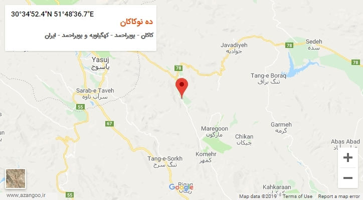 روستای ده نوکاکان بر روی نقشه