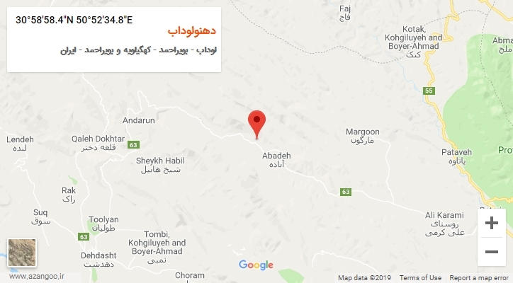 روستای دهنولوداب بر روی نقشه