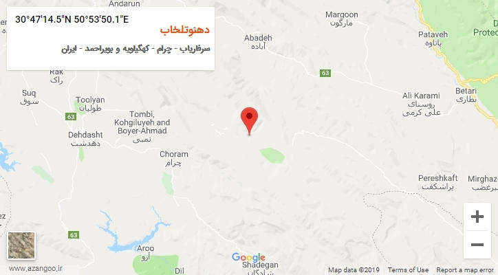 روستای دهنوتلخاب بر روی نقشه