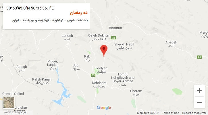 روستای ده رمضان بر روی نقشه