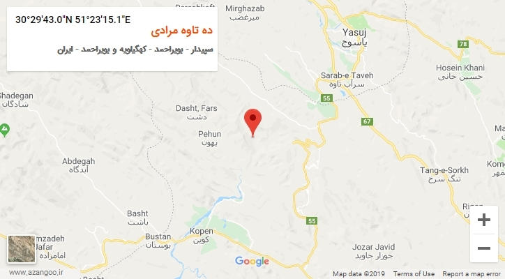 روستای ده تاوه مرادی بر روی نقشه