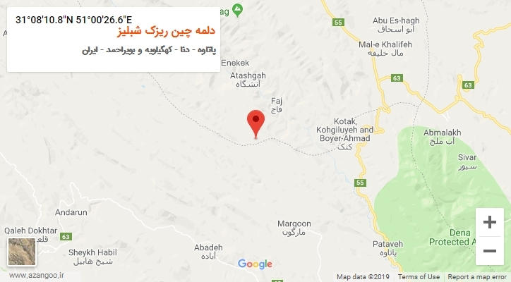 روستای دلمه چین ریزک شبلیز بر روی نقشه