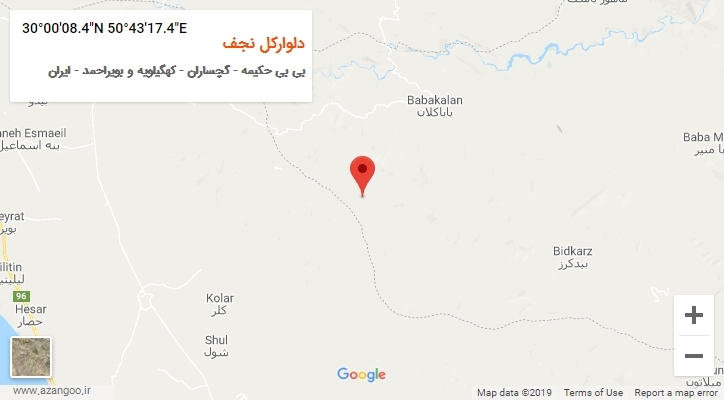 روستای دلوارکل نجف بر روی نقشه