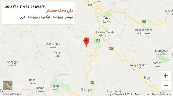 روستای دلی بجک سفیدار بر روی نقشه