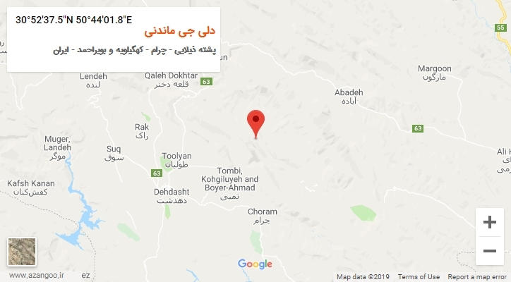 روستای دلی جی ماندنی بر روی نقشه