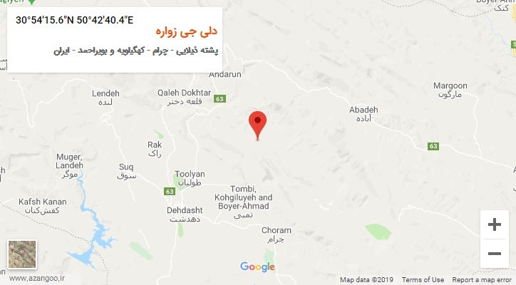 روستای دلی جی زواره بر روی نقشه