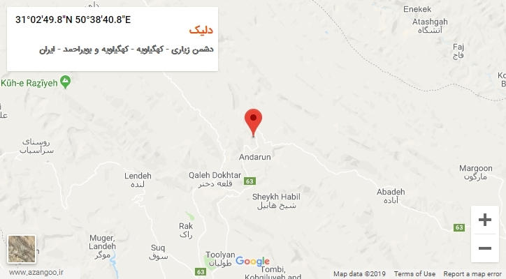 روستای دلیک بر روی نقشه