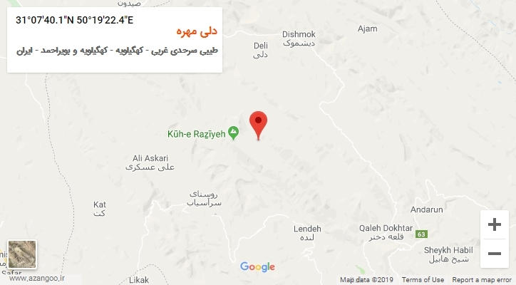 روستای دلی مهره بر روی نقشه