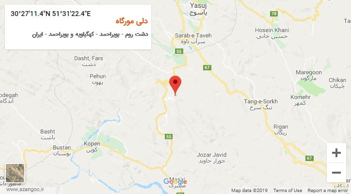 روستای دلی مورگاه بر روی نقشه
