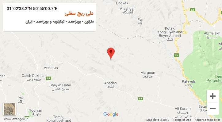 روستای دلی ریچ سفلی بر روی نقشه